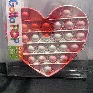 Gotta Pop Push & Pop Bubble Fidget Pink Red White Heart Shape Sensory Toy